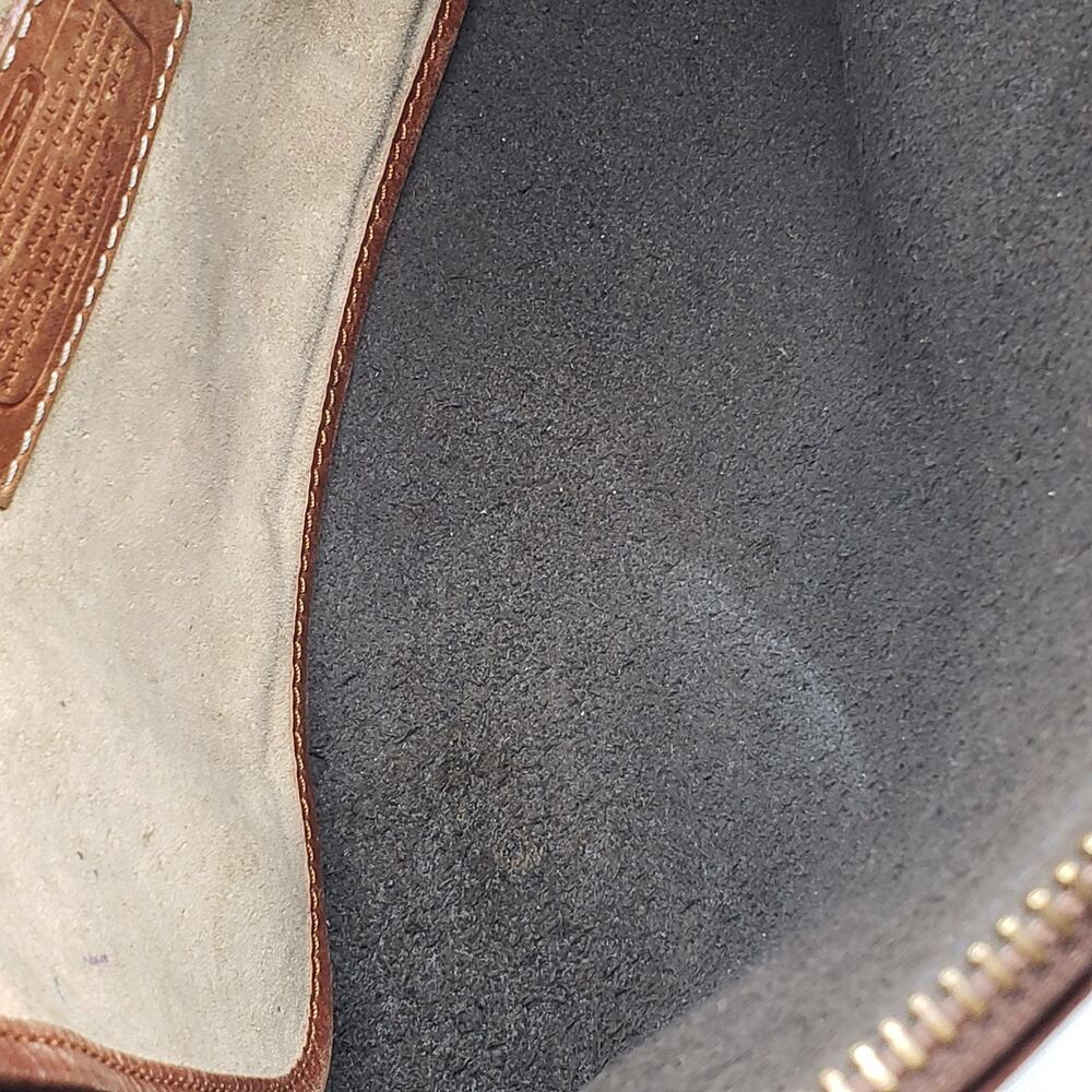 Vintage COACH Italy Blue Tan Pebbled Leather Crossbody Purse Shoulder Bag - Picture 8 of 16